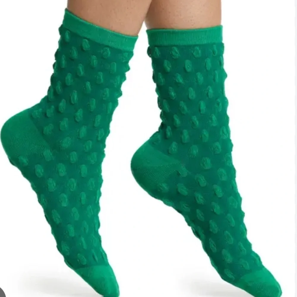 High Heel Jungle Kelly Socks New in Package Green Textured Socks